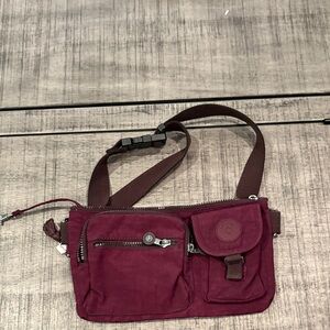 Kipling Maroon Belt Bag